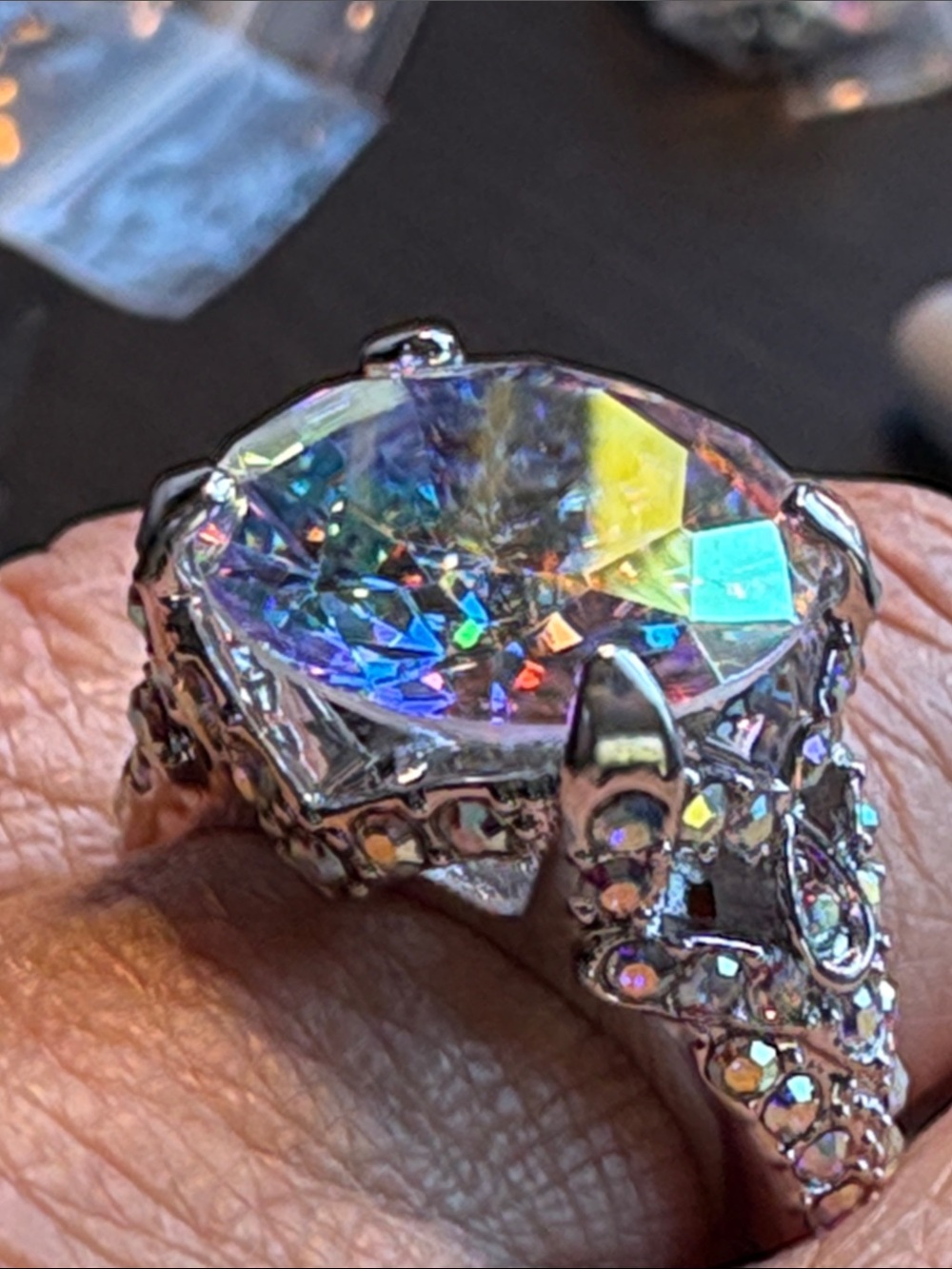 Kirks Folly Multicolor Mystic Crystal Statement Ring - Silver Tone